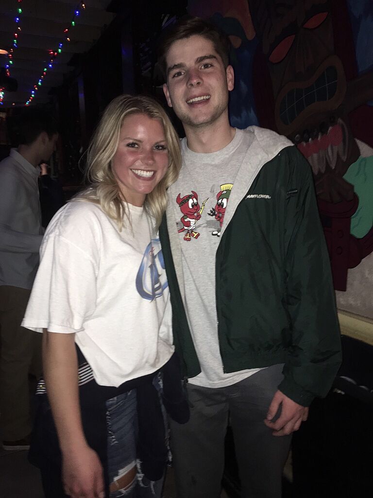 Rekindled love! While Charlie left for basic training and fell off the grid for awhile, Emma was studying architecture at the University of Illinois.  Charlie visited Emma at school, and he was reminded of her incredible looks and amazing personality.  And he got a taste of real college along the way!