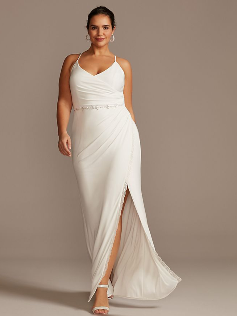 Bridal by ELOQUII High Slit Slip Dress