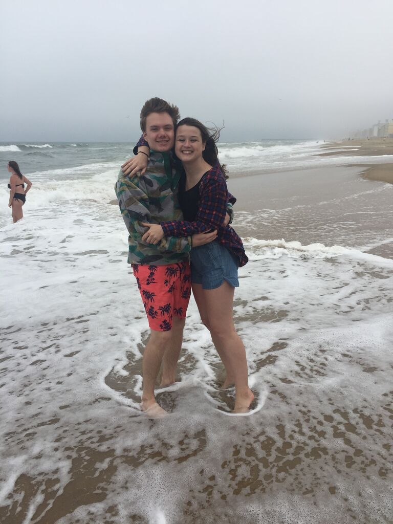 Emily will take any opportunity to go to a beach; Nathan mostly humors her.