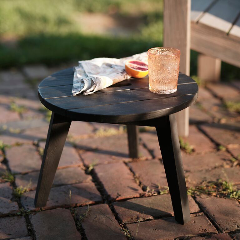 Small teak outdoor side table for 29th anniversary gift
