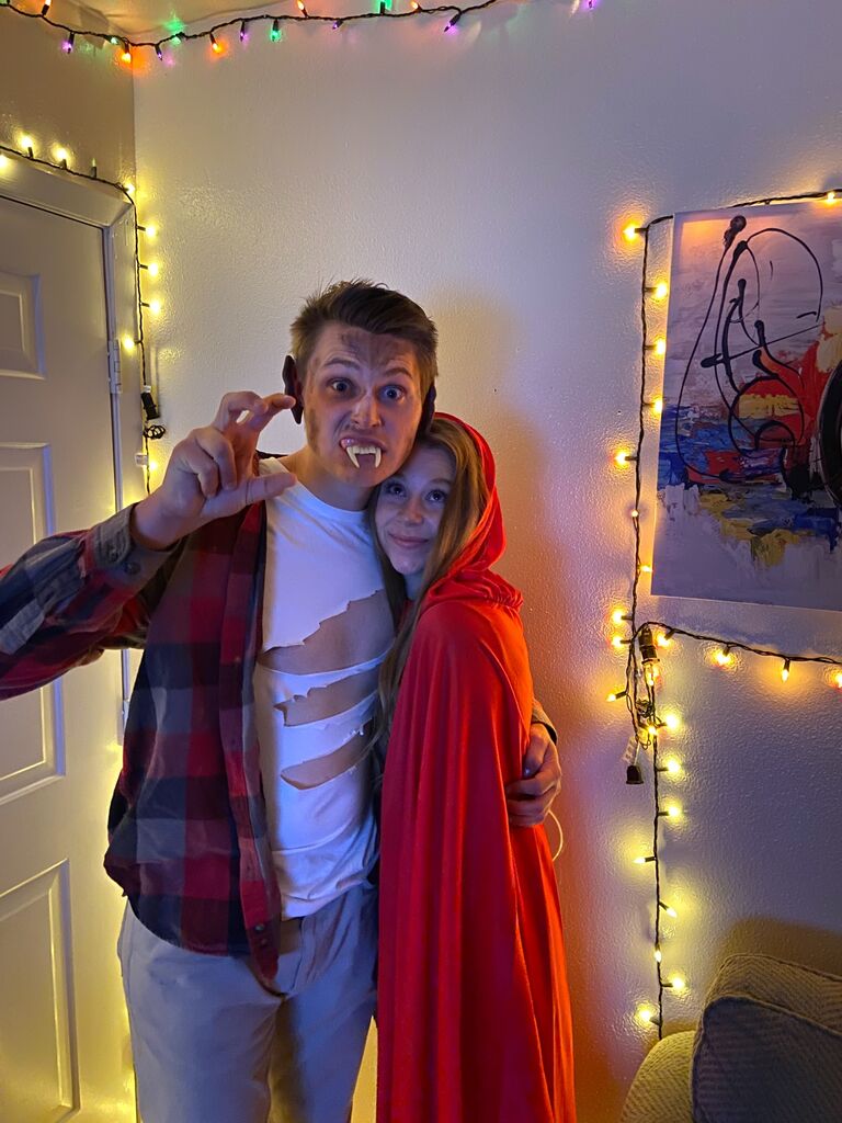 Paige visits Blake at UCCS for Halloween.