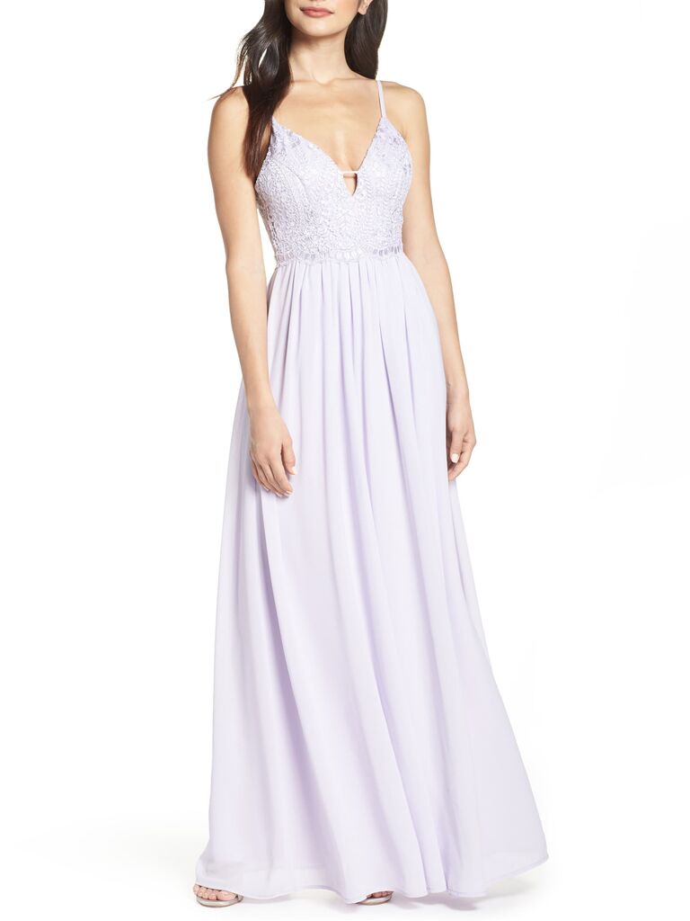 Light purple maid on sale of honor dresses