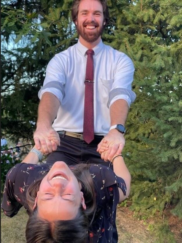 Aaron & Abbi's first wedding together (They even bought Aaron a new tie so they could match - the matching was intentional this time)