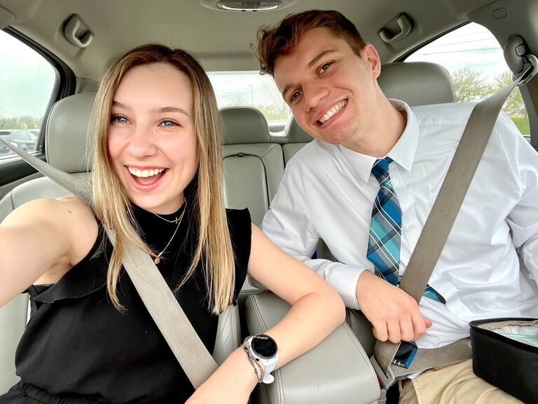 On the way to Jake's graduation from the Kirkhof College of Nursing.