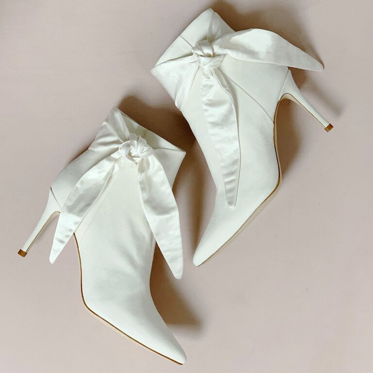 Emmy London bridal boots with bow