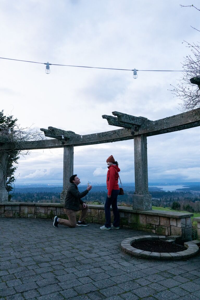 Sam proposed on Charlotte's birthday at the Newcastle Golf Course