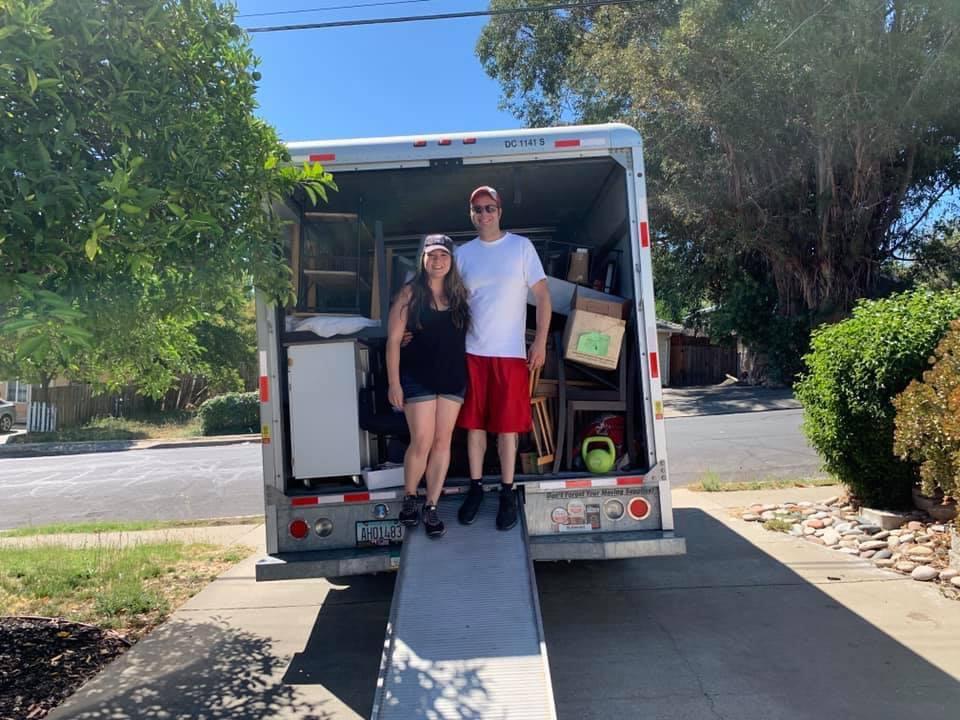 We're homeowners! Coming in hot with a truckload of who knows what.