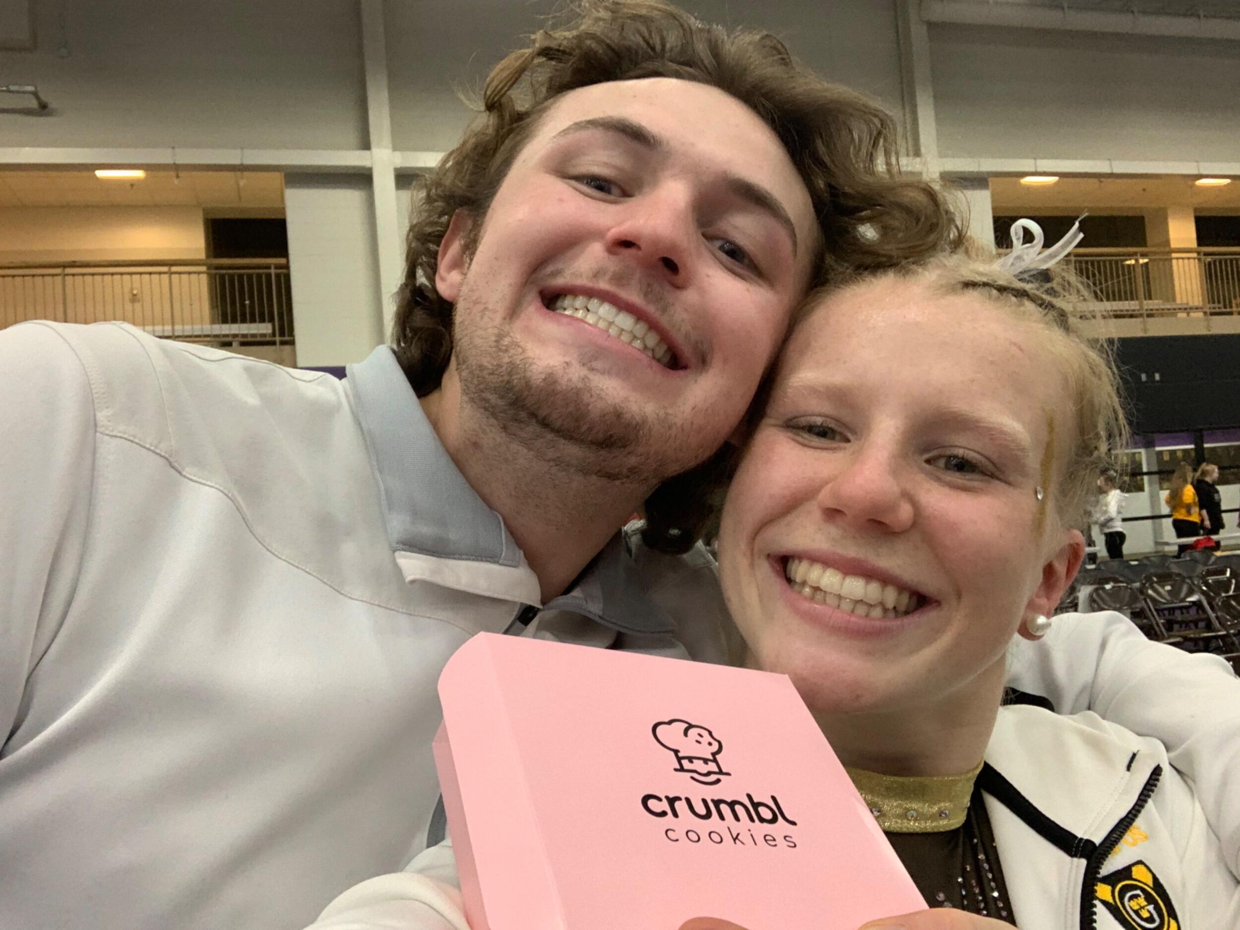 Teague brings Brooke her favorite post-meet snack after gymnastics Regionals. Brooke qualifies for Nationals and they both plan their trip to Ithaca, NY!