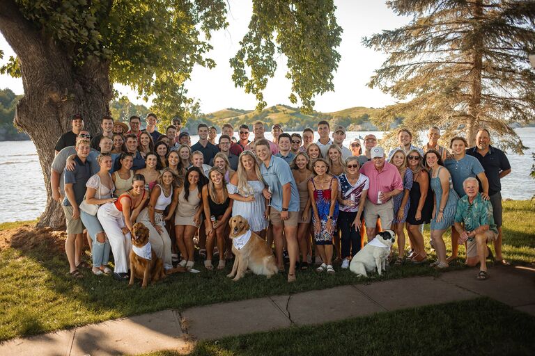 All of our family and friends were waiting for us at Ainsley's house on Jeffery Lake after the proposal! 