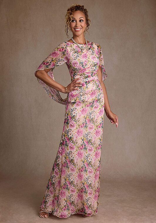azazie pink floral dress Azazie Rue