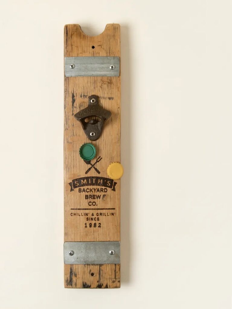 Personalized wooden bottle opener