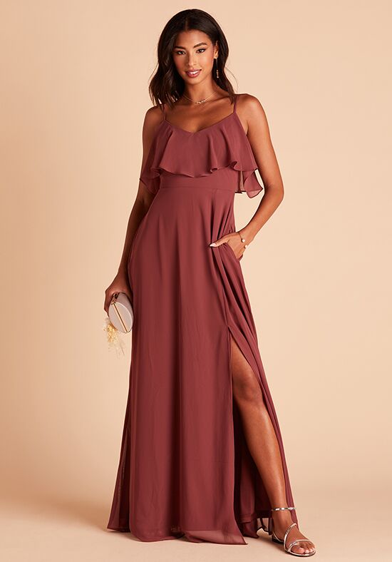 Convertible neckline hotsell chiffon gown