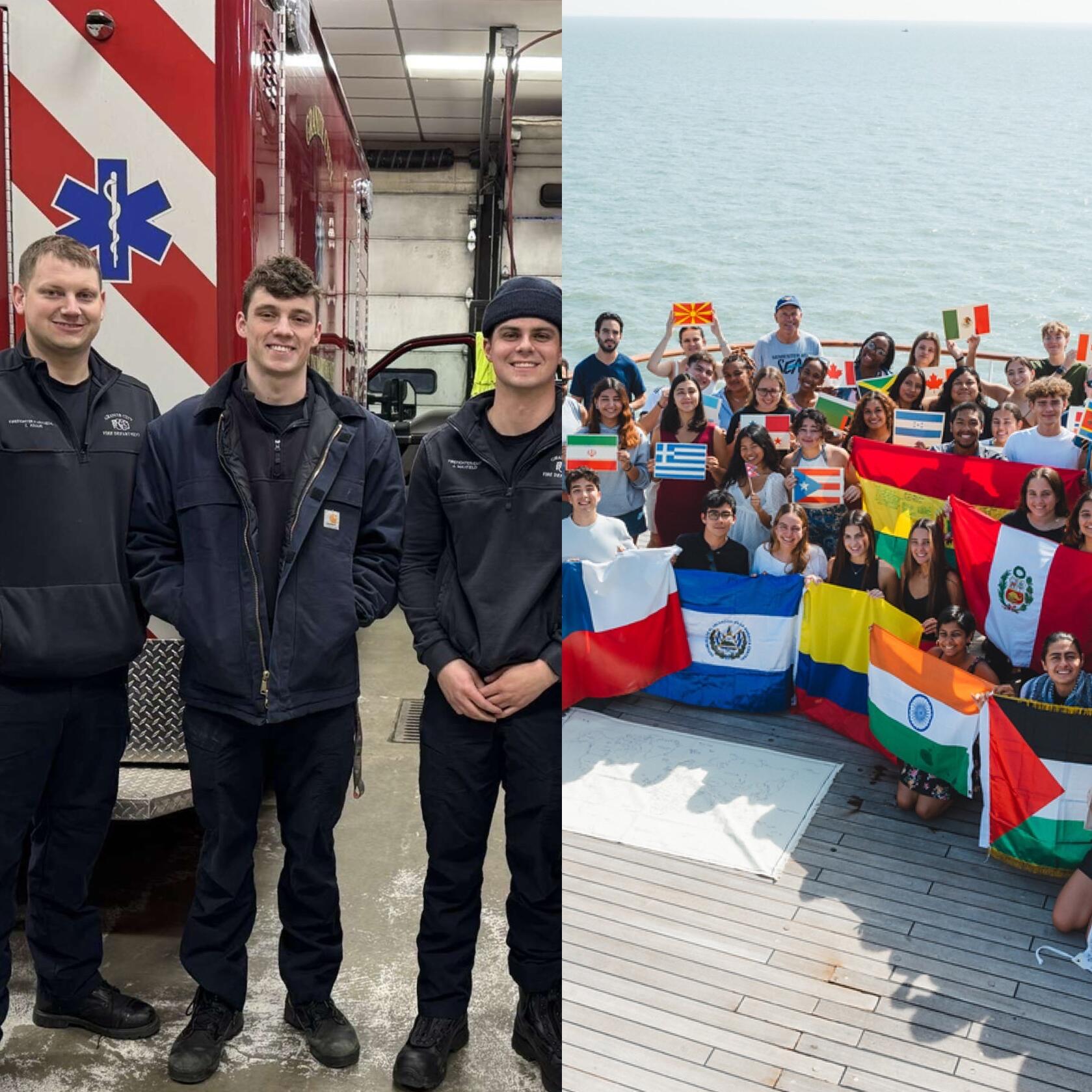 The start of their long distance journey. Jack went to fire academy and Ana went on Semester at Sea// El comienzo de su relacion a distancia. Jack fue a la academia de bomberos y Ana a Semester at Sea.