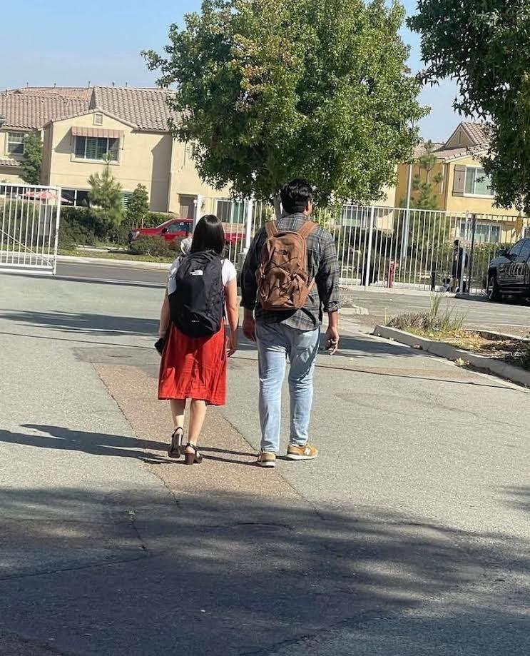 When me and Brianna worked together! A student sneakily took a photo of us going home. 