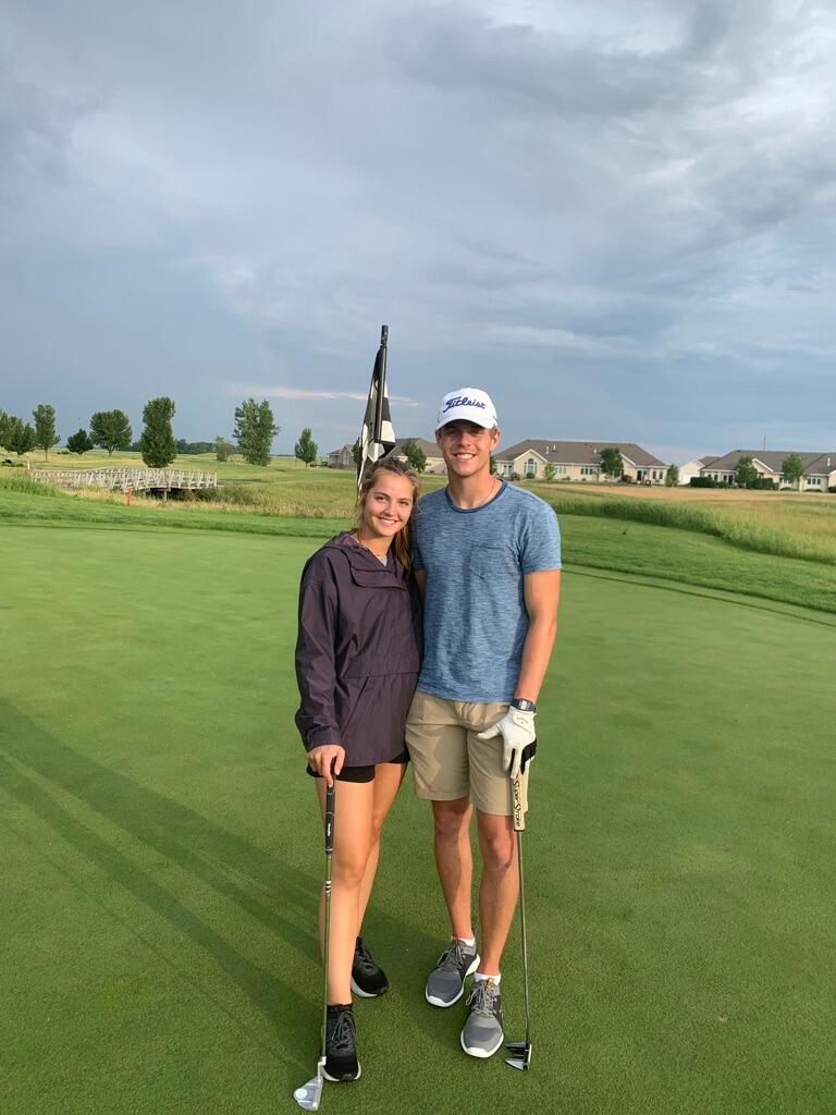 Derek finally convinced Ashley to golf! 