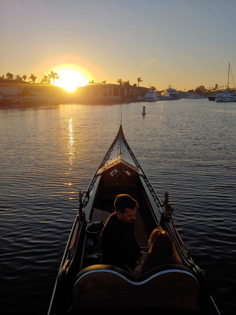 Brian and Ellie get engaged on a Venetian gondola in Newport Beach, California