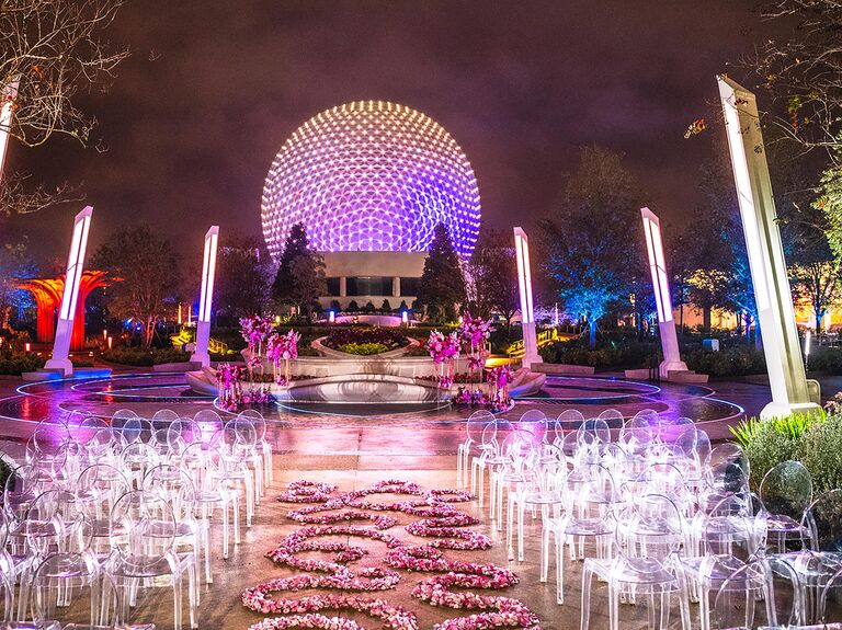 Wedding ceremony at EPCOT at the Walt Disney World Resort in Orlando, Florida