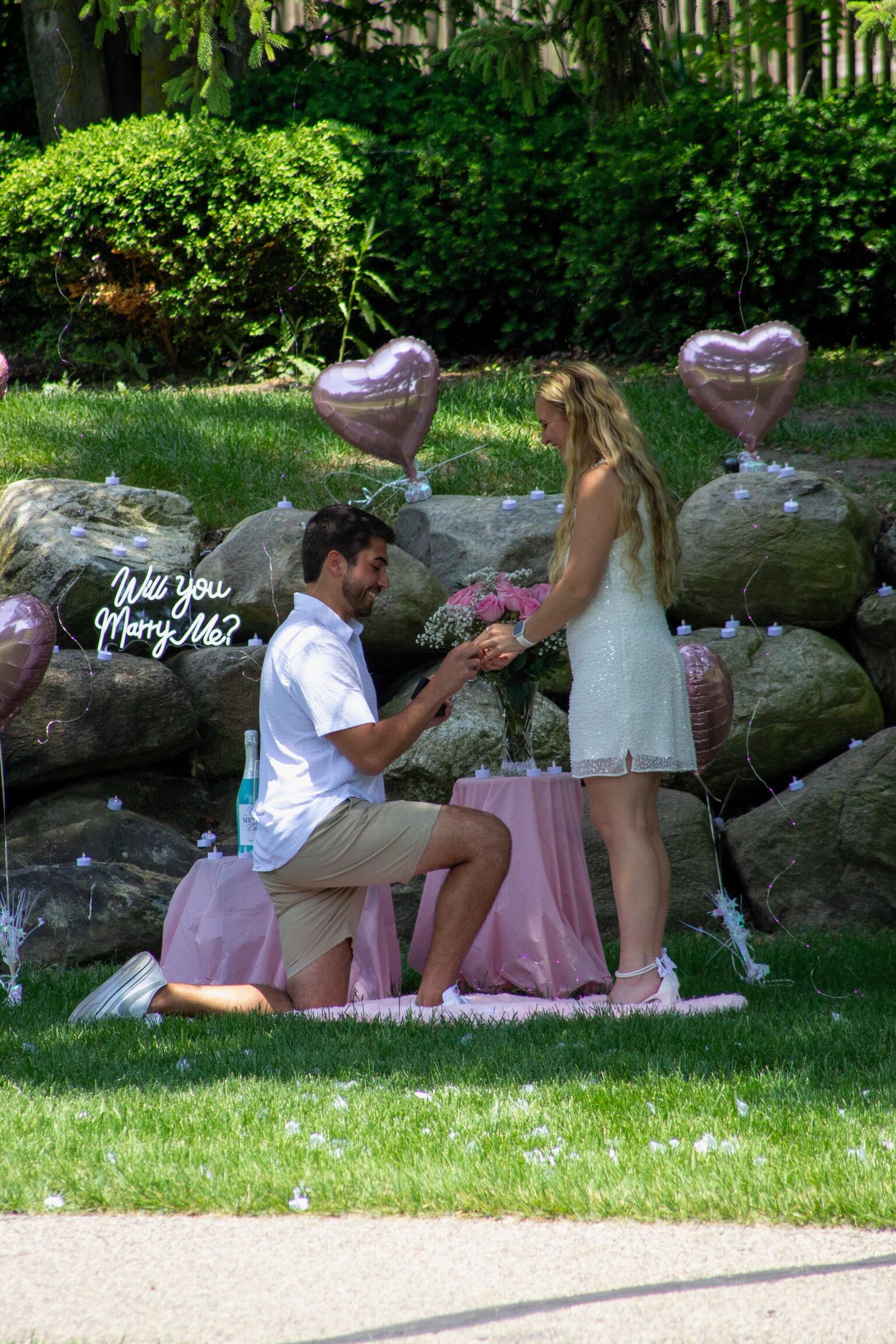 The day Mario proposed. Beautiful day and followed with a surprise engagement party. 