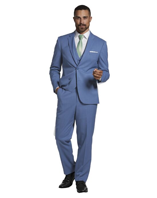 MEN'S WEARHOUSE Calvin Klein Light Blue Performance Wool Suit Wedding  Tuxedo | The Knot