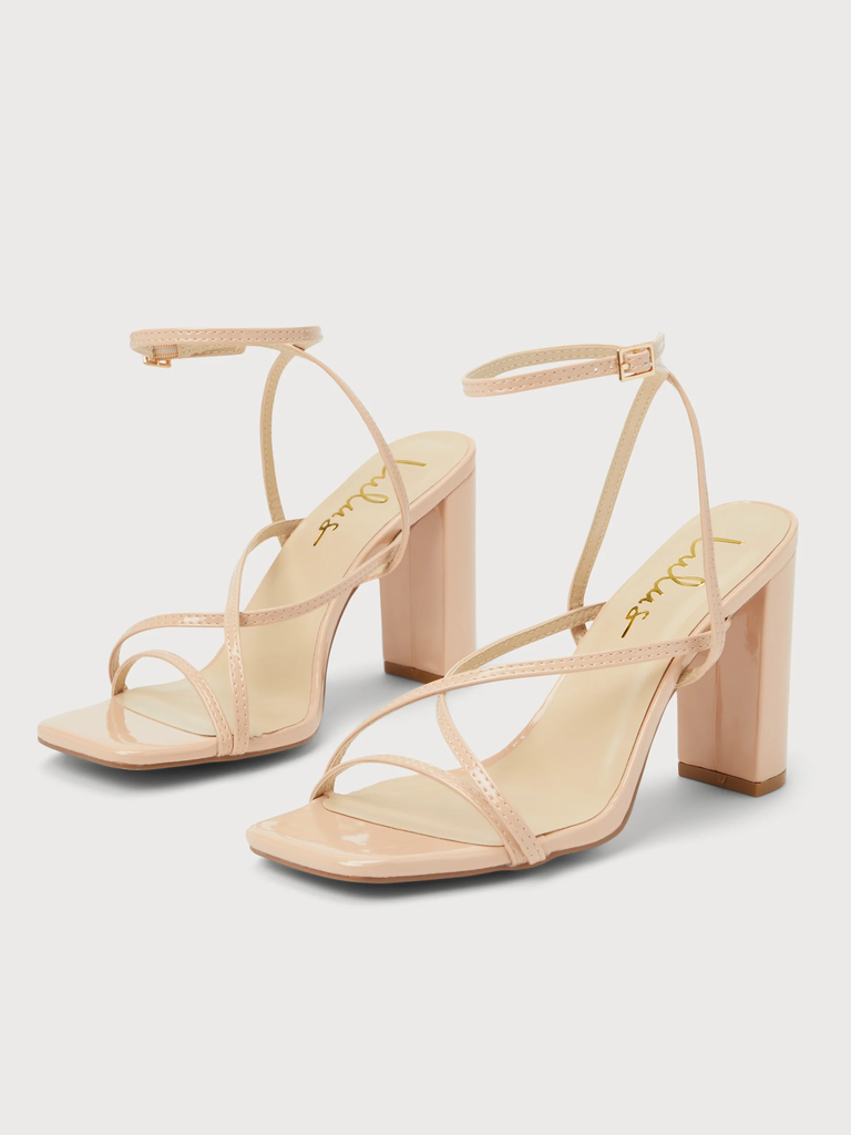 Lulus nude faux-leather heels