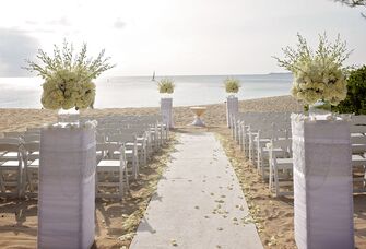 Wedding ceremony set up in the Cayman Islands