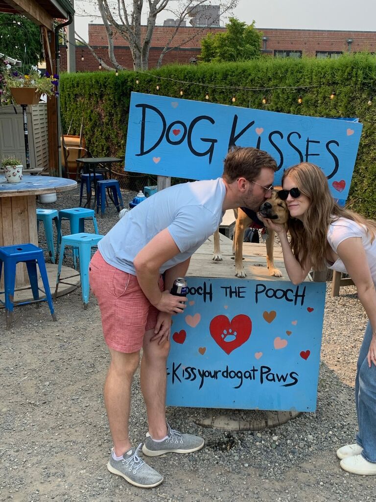 Wedding Eve celebration!
Brewery hopping & practicing kisses for the big day!