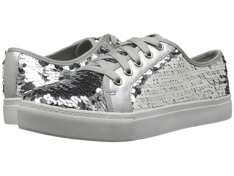 white sparkly tennis shoes