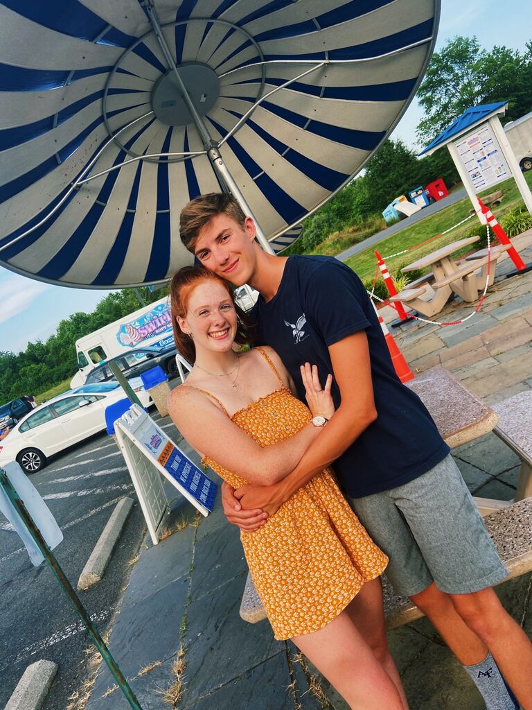 In high school, we started becoming friends in church and getting to know each other for about six months. We eventually had our first date on June 11, where we went for a bike ride. :)