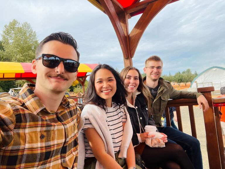 Back in Canada, at the pumpkin patch with our friends Jack & Tatum