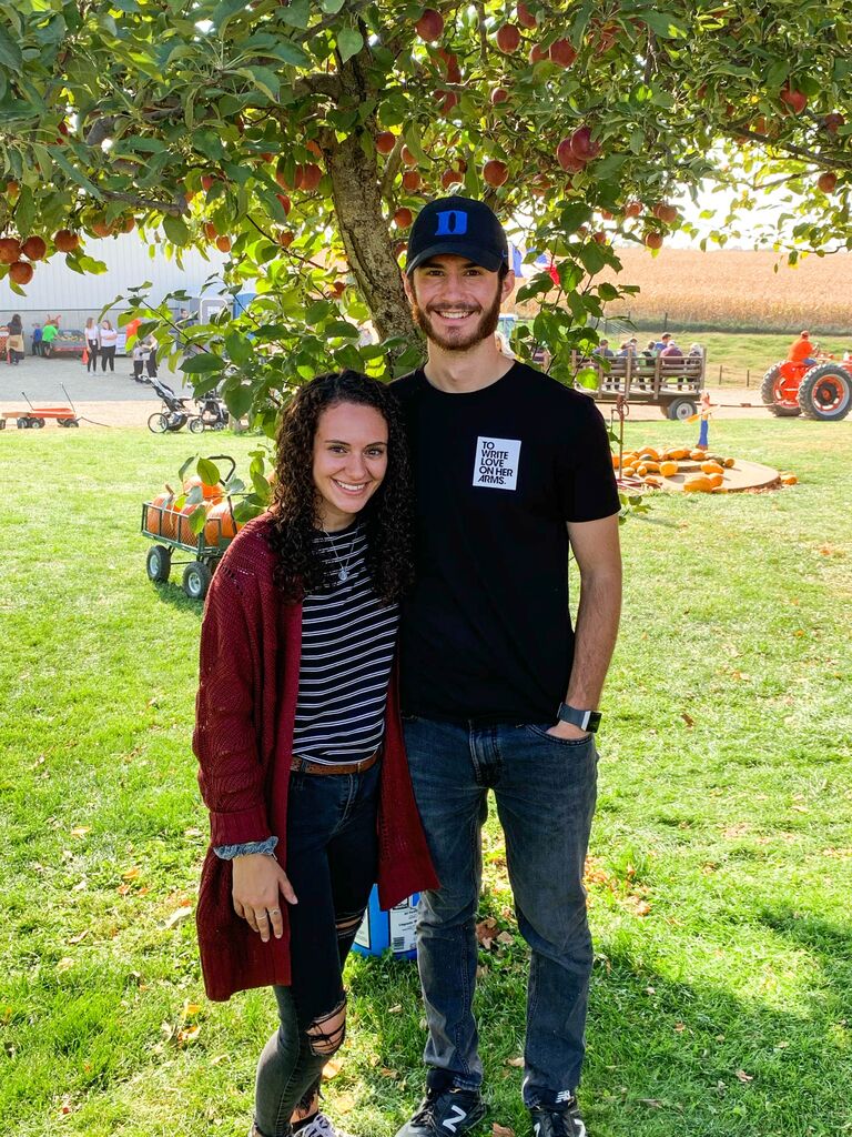 First picture together at the pumpkin patch