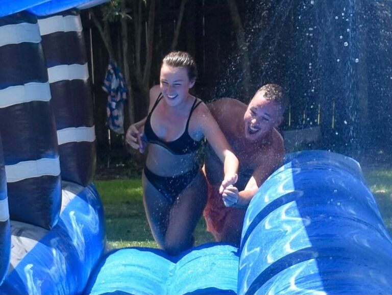 Brooke rents a slip-n-slide. Later that evening Connor asks Mindy to be his girlfriend (spoiler alert - she says yes!).