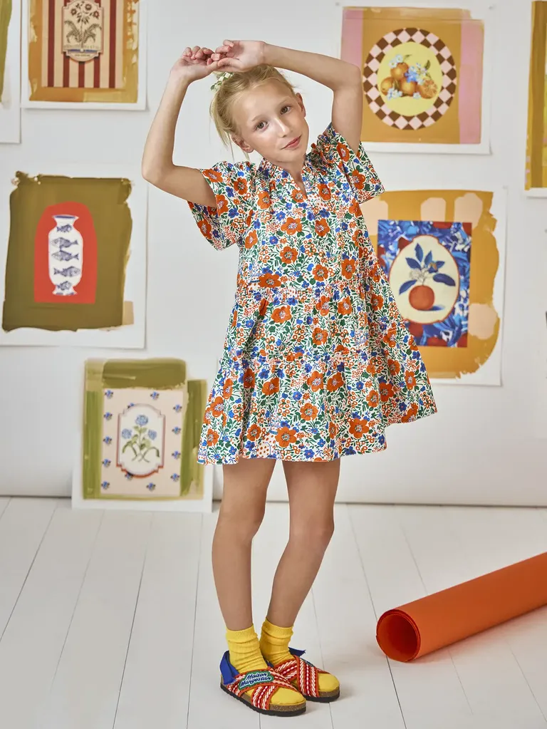 Kids floral short sleeve mommy and me dress for wedding from Hunter Bell