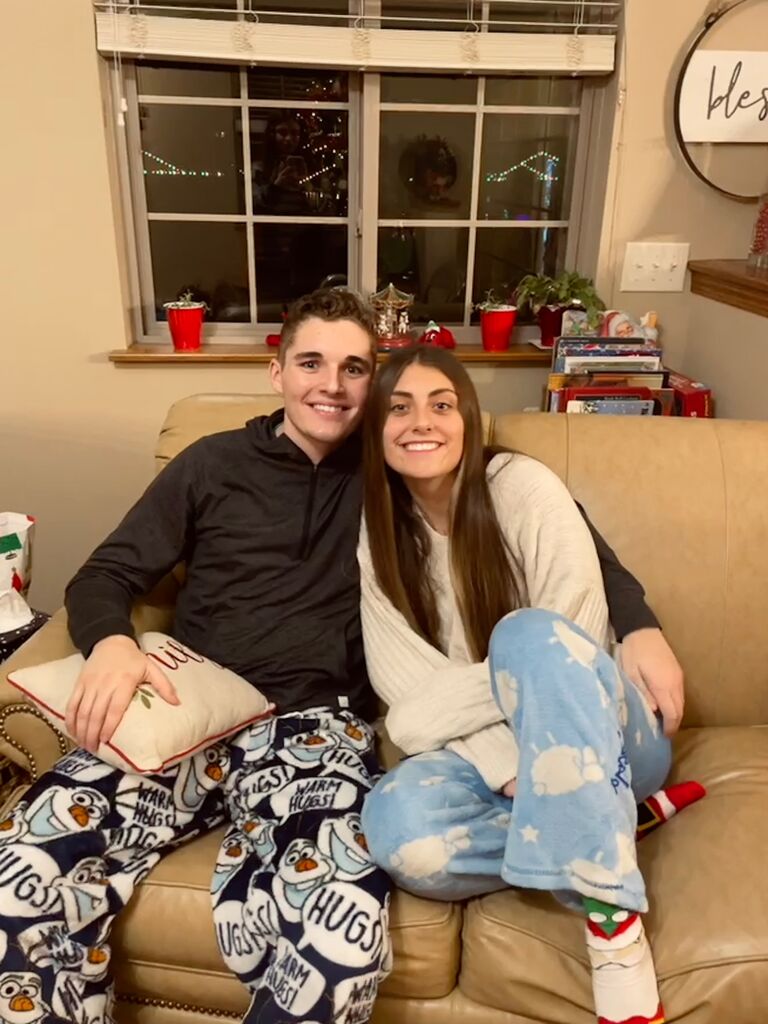 First Christmas together! (Allison had to force Kobey into those Olaf pajamas)