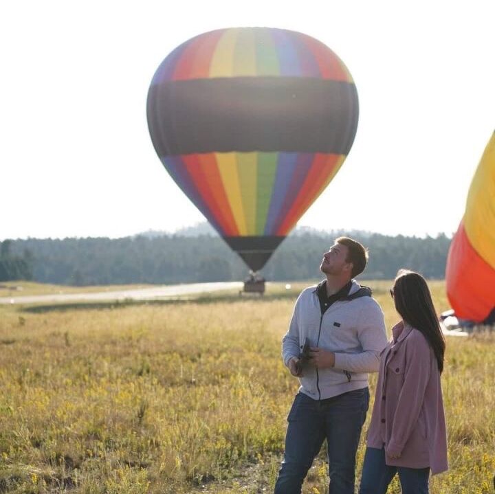 Celebrating our first anniversary with a bang! Josh and I shared our first hot-air balloon ride together. 
