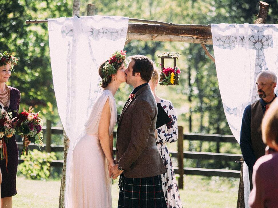 Scottish wedding couple