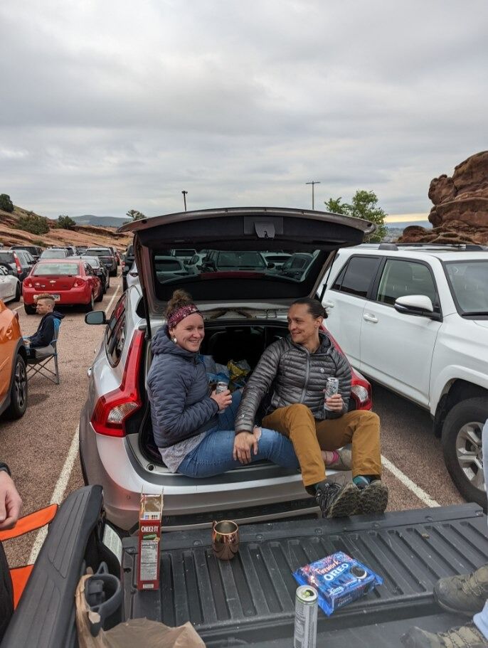 Ivy and Brian Tailgating at Red Rocks before a Lord Huron Concert. 