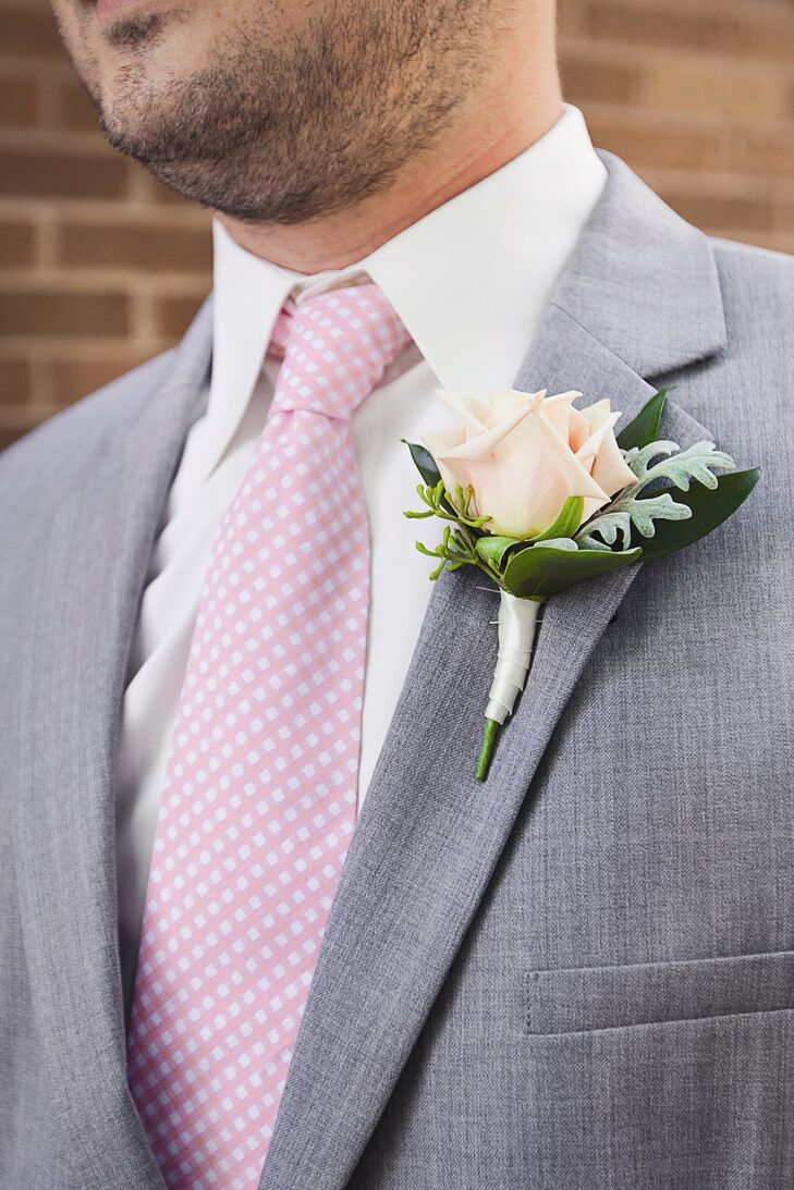 Blush Pink Rose Boutonniere