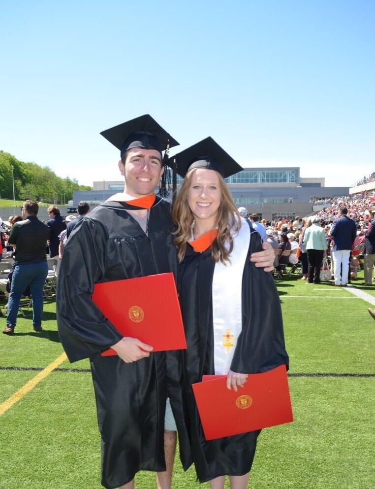 Two engineers at their graduation