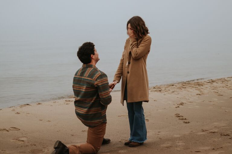 After almost five years of being together, we got engaged at Tunnel Park in Holland (Grace's favorite beach). 