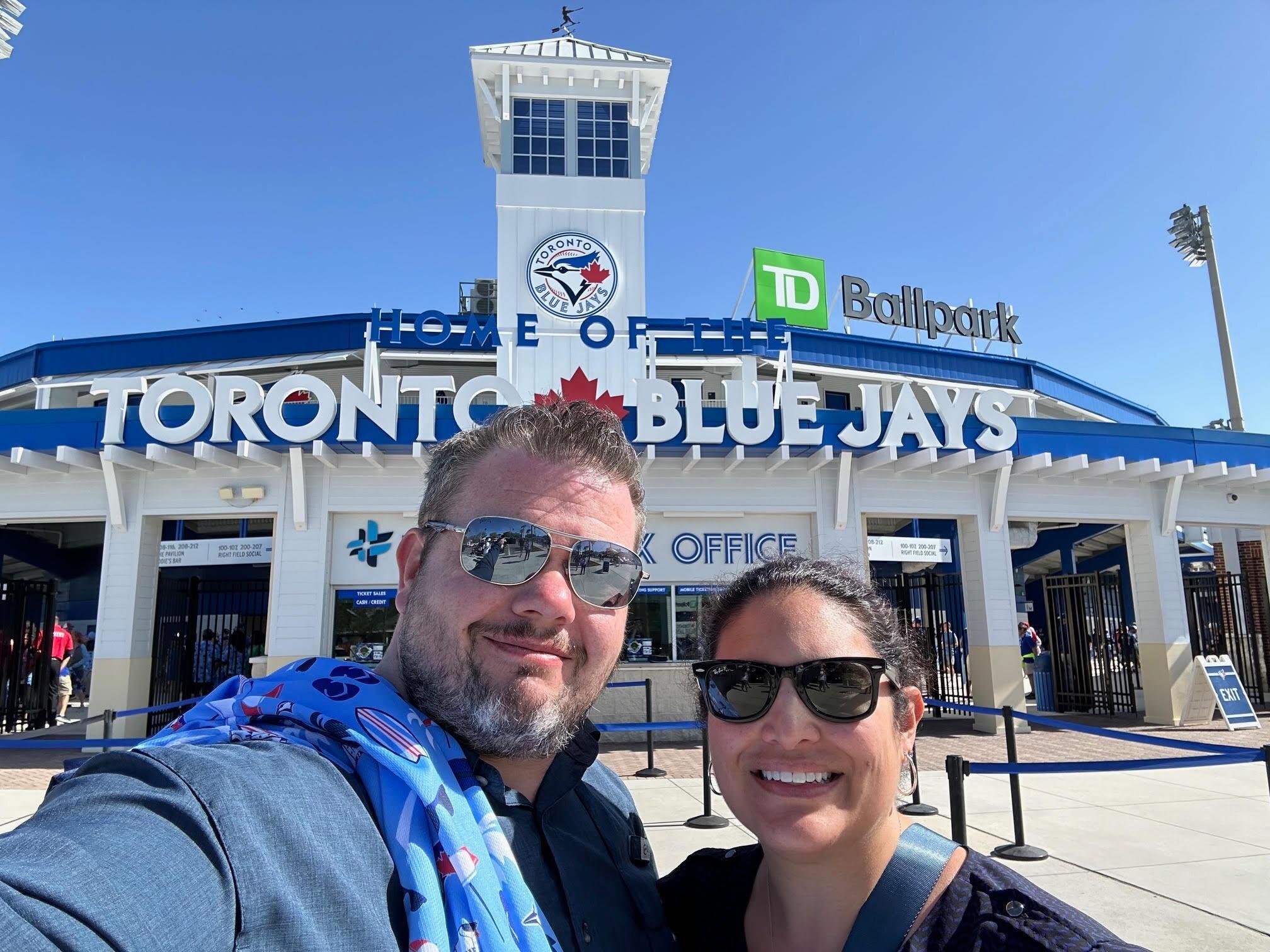 Visited Erica's parents for her birthday and watched the Blue Jays in spring training
