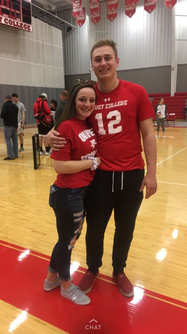 After one of many of Logan's volleyball games at Olivet College