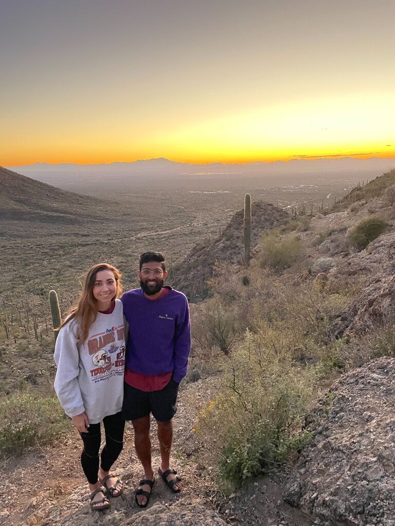 We spent our first birthday together in Tucson! Our birthdays are just one day apart. 