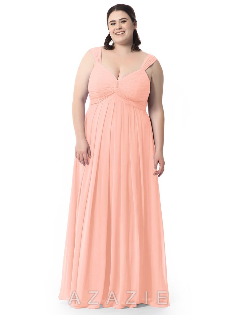 plus size coral bridesmaid dresses
