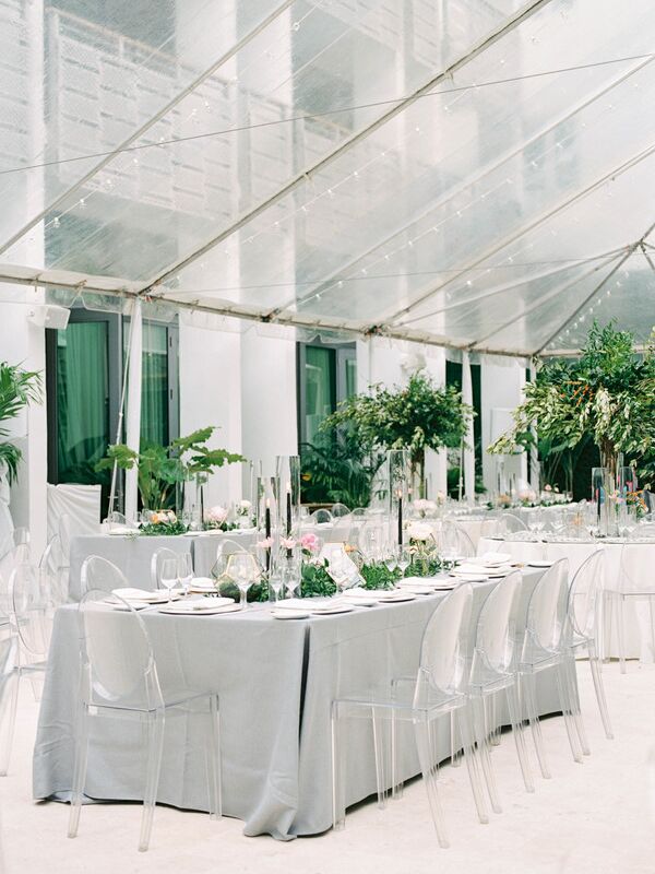 Sage green wedding reception decor