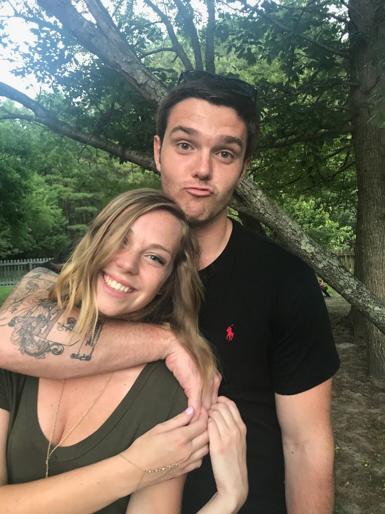 Sarah decided to pursue her dreams of joining the Peace Corps after college. Even though they would miss each other, Connor always supported Sarah in following her dreams. This picture was taken at Sarah’s going away party before moving to Botswana.