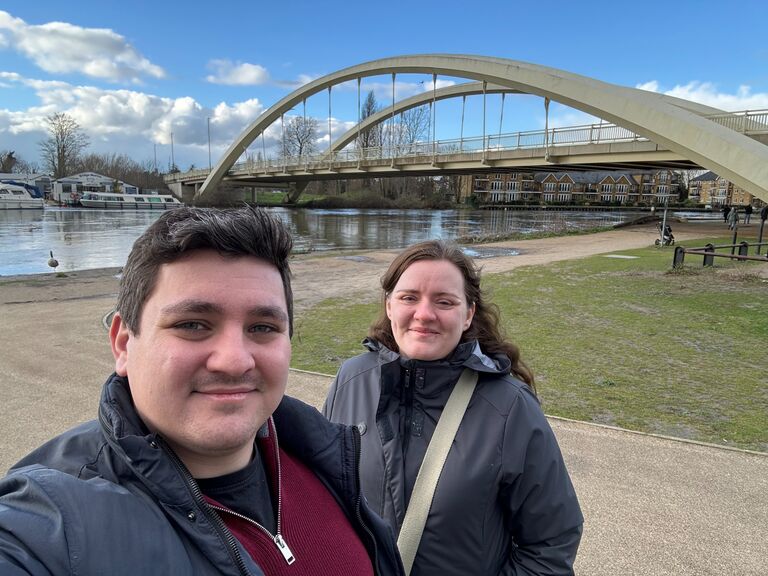 Matthew and Emily explored his home town of Walton On Thames in Surrey