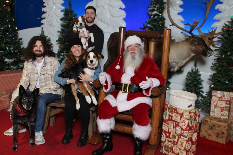 First family christmas photo with Santa 