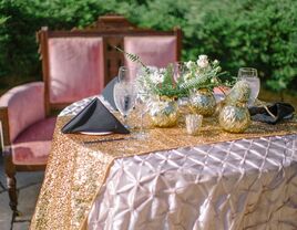 Champagne Colored Linens for Bridal Showers