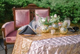 Champagne Colored Linens for Bridal Showers
