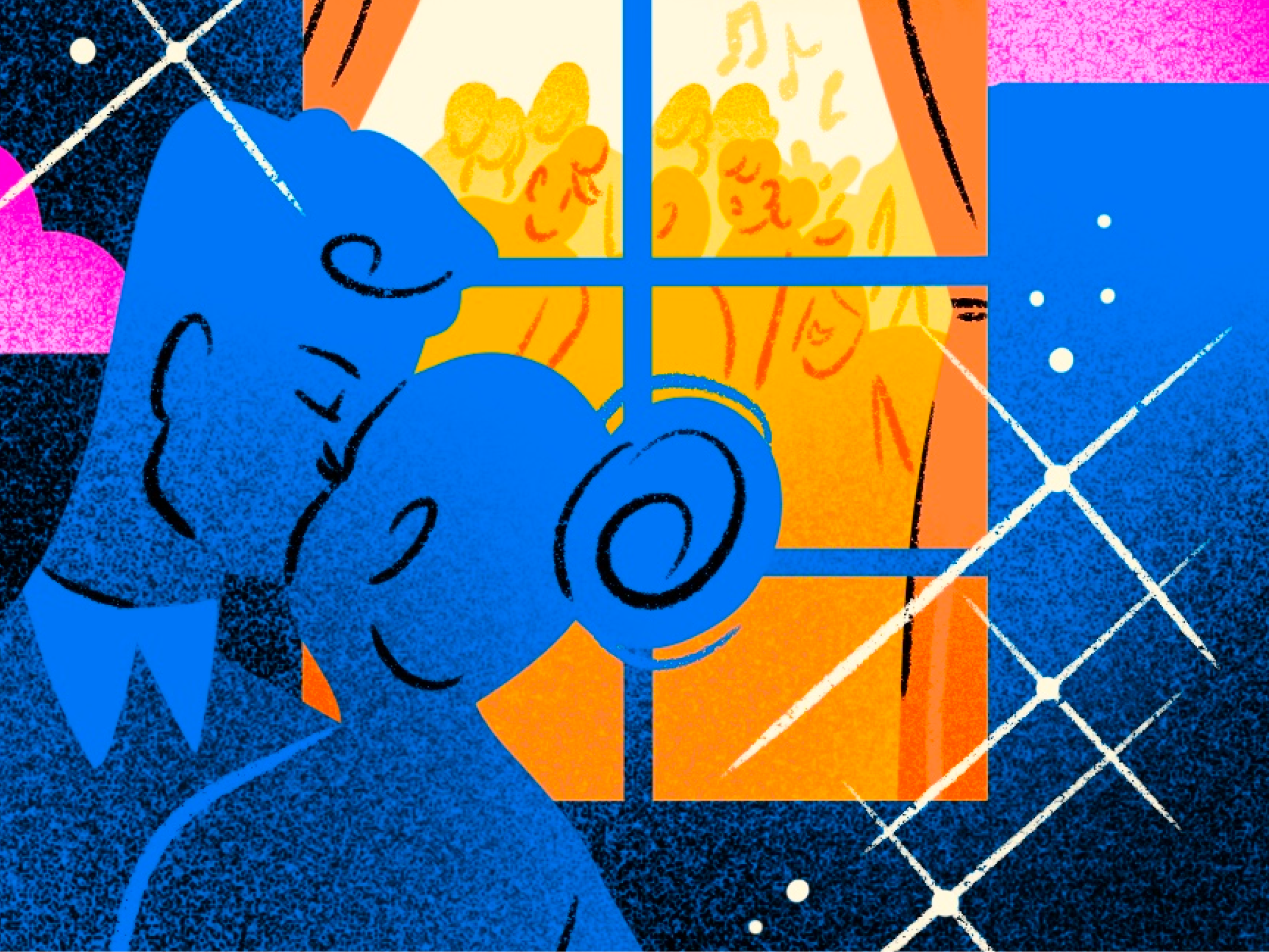 Illustration of wedding day couple